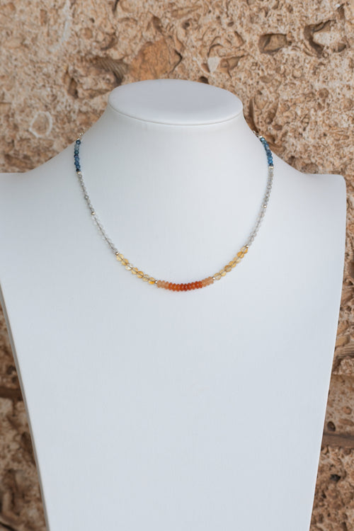 Sage & Sol - Carnelian Gradient Symmetrical Necklace (Lighter)