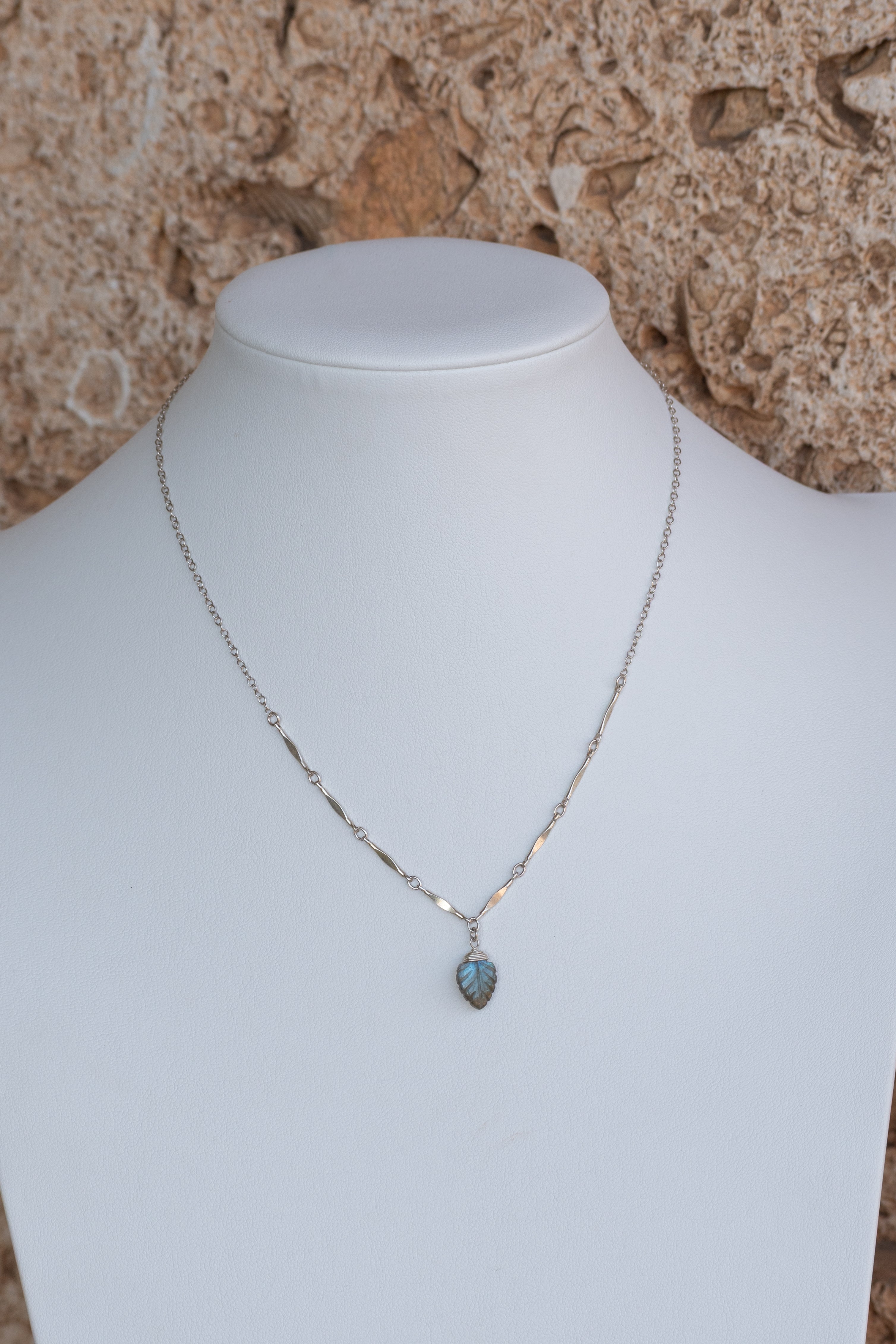 Sage & Sol - Labradorite Leaf Necklace