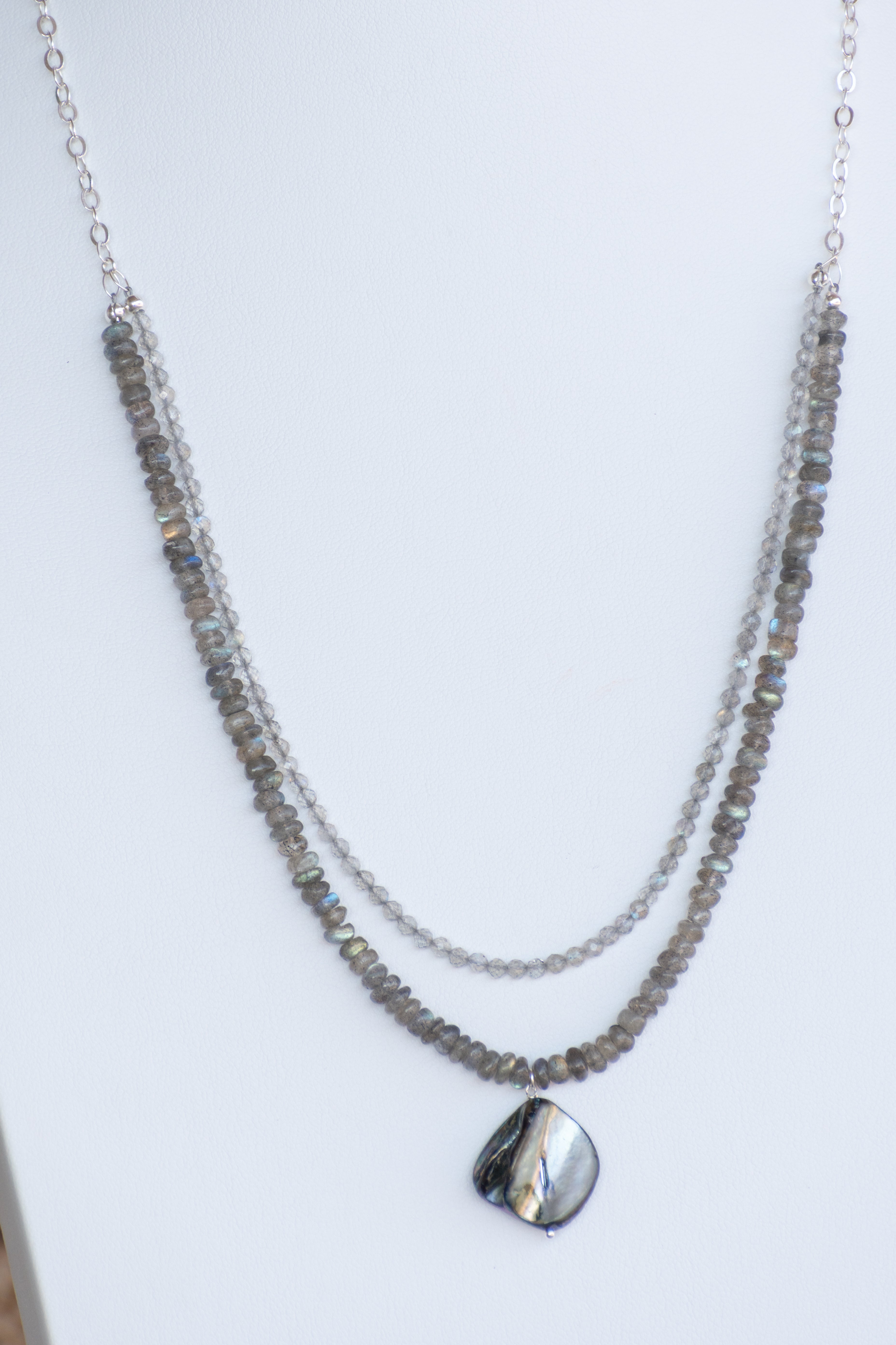 Sage & Sol - Labradorite & Abalone Double Layer Necklace