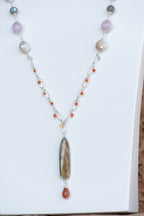 Sage & Sol - Labradorite & Sunstone Collage Statement Necklace