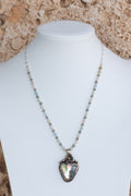 OOAK - Abalone Pendant Pattern Statement Necklace