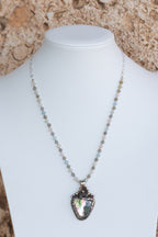OOAK - Abalone Pendant Pattern Statement Necklace