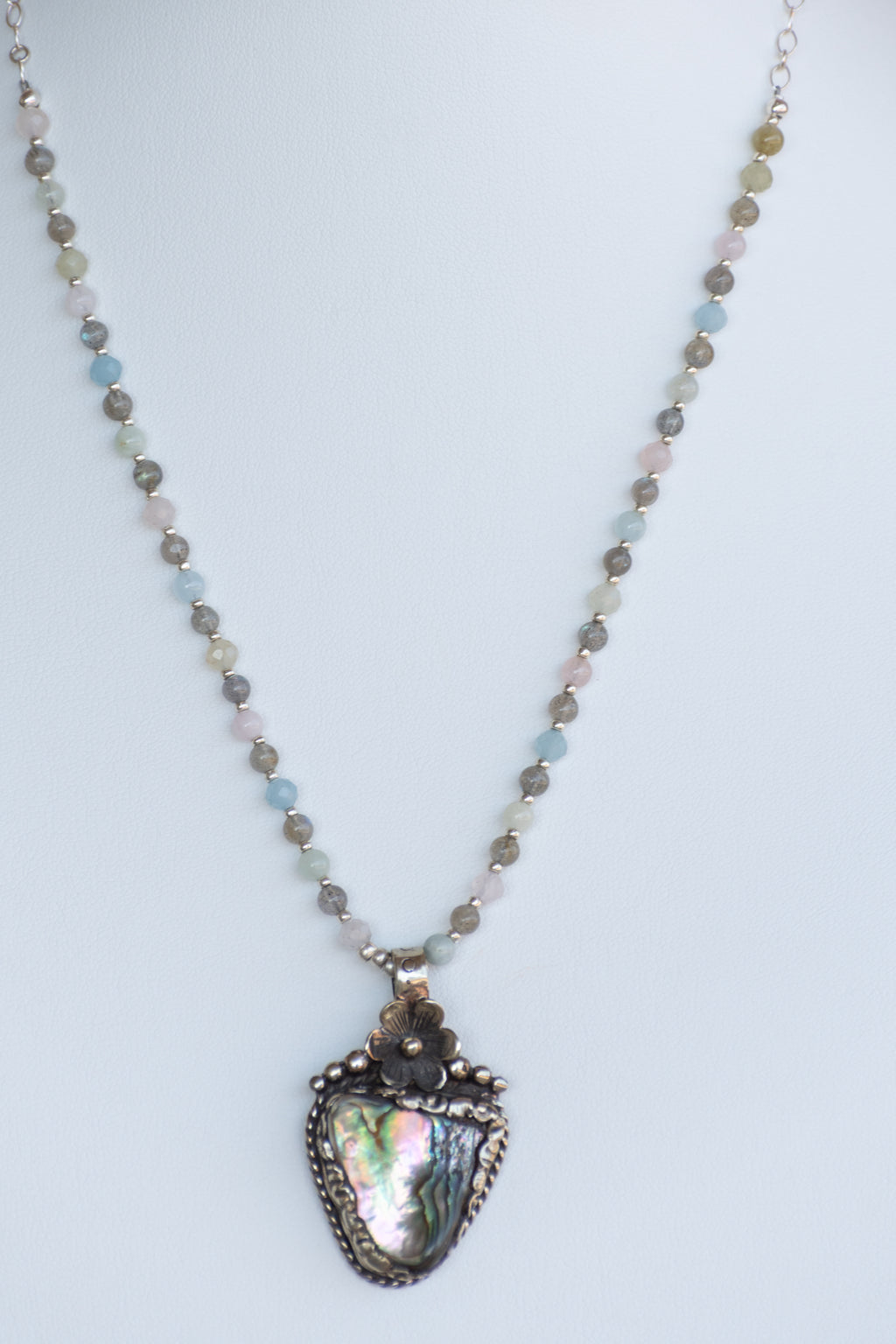 OOAK - Abalone Pendant Pattern Statement Necklace