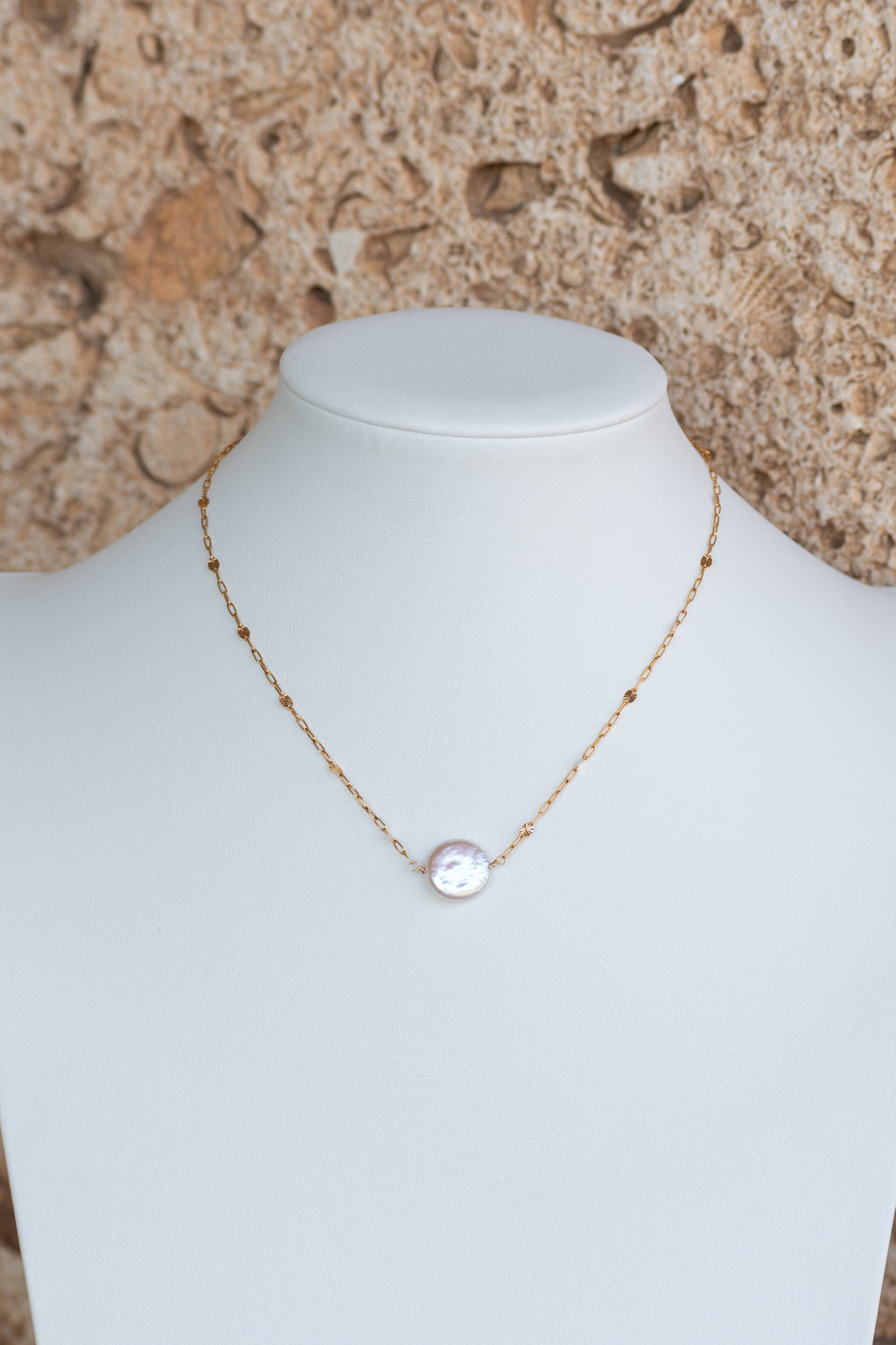 Sea of Light - Coin Pearl Sunburst Chain Necklace