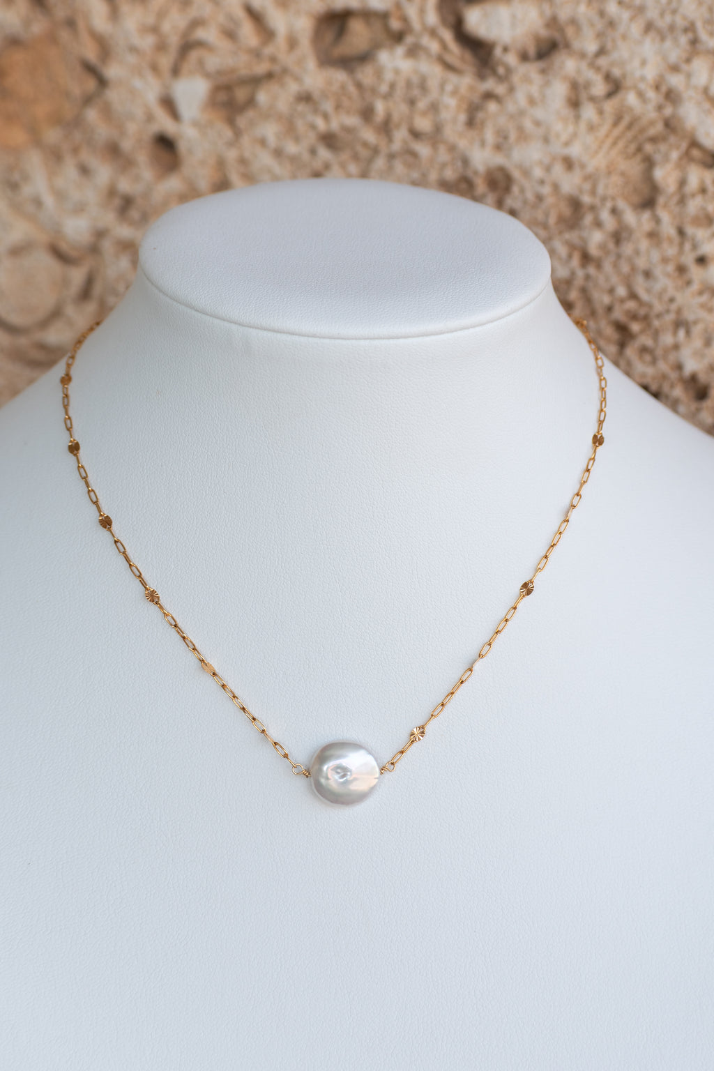 Sea of Light - Coin Pearl Sunburst Chain Necklace
