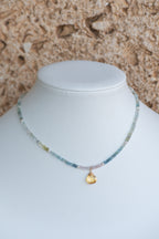 Sea of Light - Citrine Briolette, Faceted Aquamarine Strand Necklace