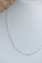 Simple Chain - Sterling Silver Hammered Oval Chain