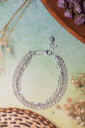 Sage & Sol - Labradorite, Rose Quartz & Chain Triple Layer Bracelet