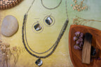 Sage & Sol - Abalone Hammered Hoop Earrings
