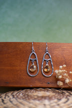 Sage & Sol - Citrine Briolette Hammered Teardrop Earrings