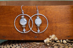 Sage & Sol - Mystic Moonstone Hammered Hoop Earrings