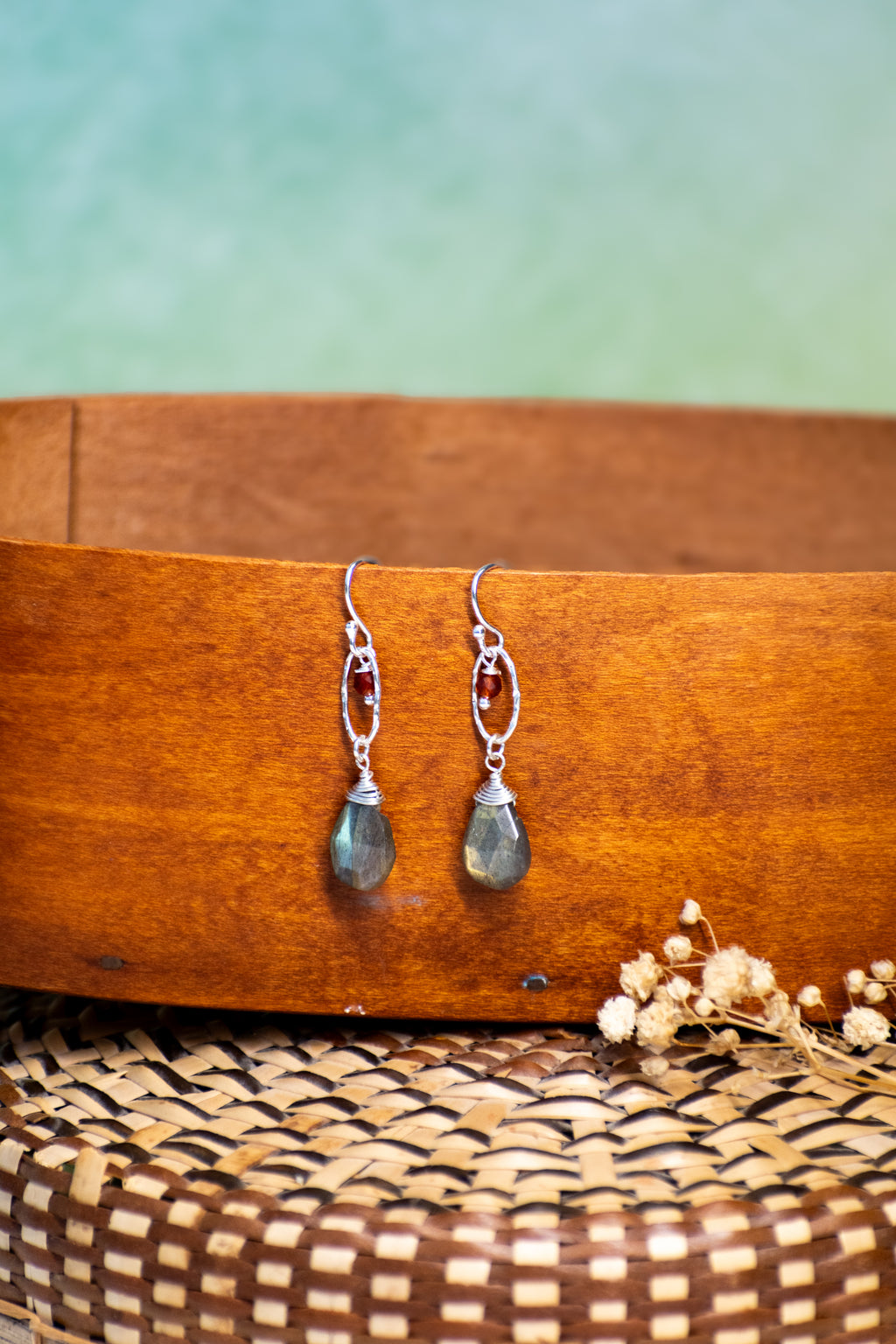 Sage & Sol - Labradorite Briolette & Garnet Earrings