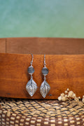 Sage & Sol - Labradorite Silver Leaf Earrings