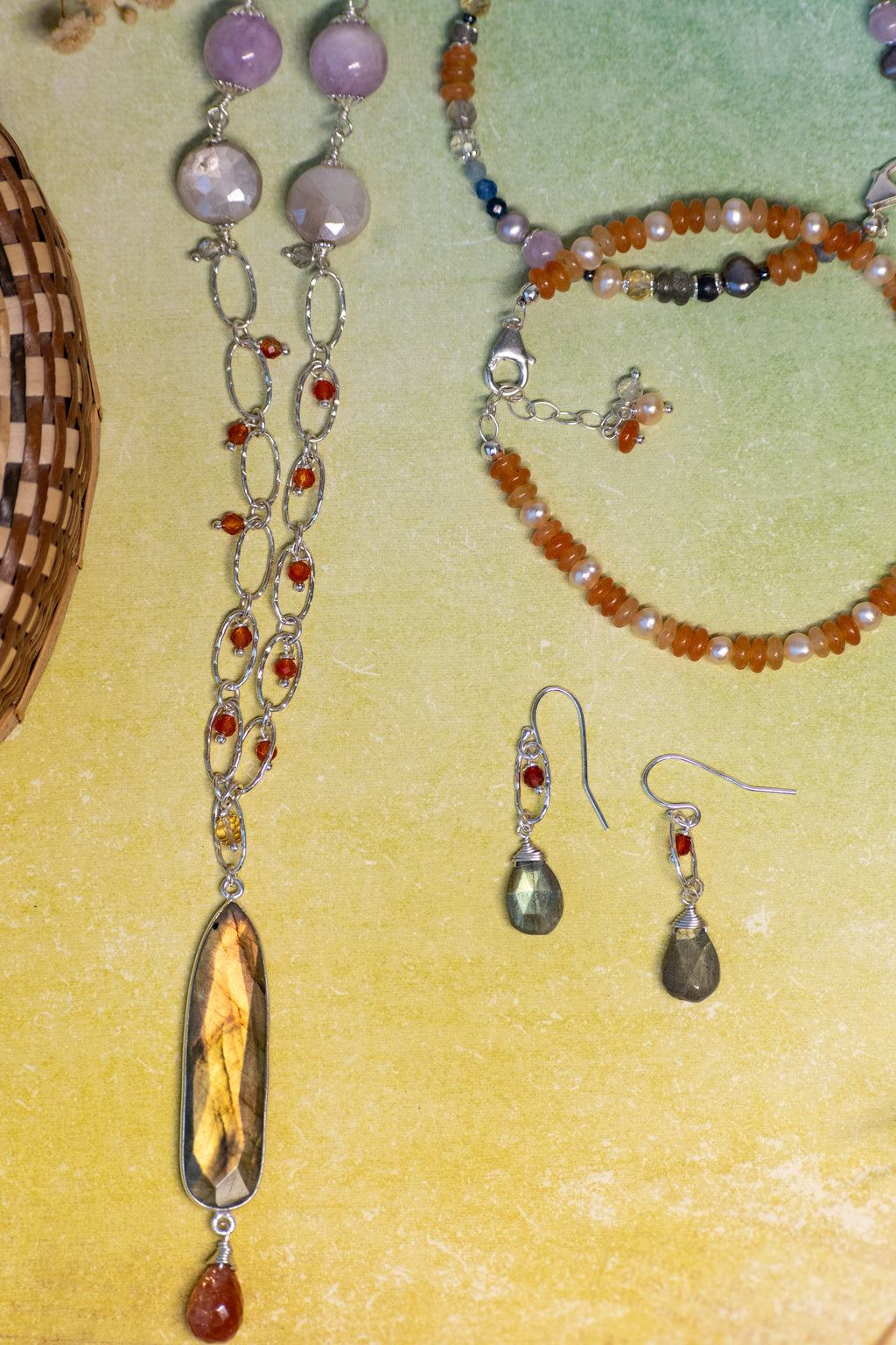 Sage & Sol - Labradorite Briolette & Garnet Earrings