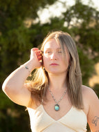 OOAK - Abalone Pendant Collage Style Statement Necklace