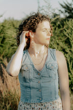 Sea of Light - Bohemian Coin Pearl & Kyanite Drop Earrings