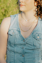 Sea of Light - Dainty Pearl Charm Style Necklace