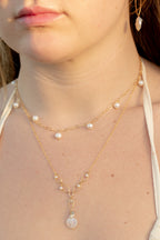 Sea of Light - Rainbow Moonstone, Aquamarine & Pearl Necklace