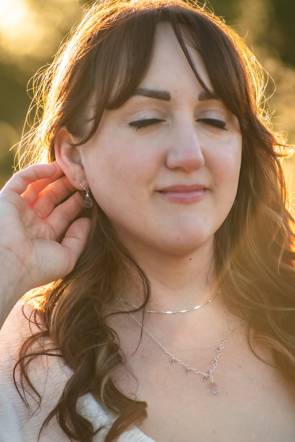 Simple Gem - Faceted Amethyst Drop Earrings