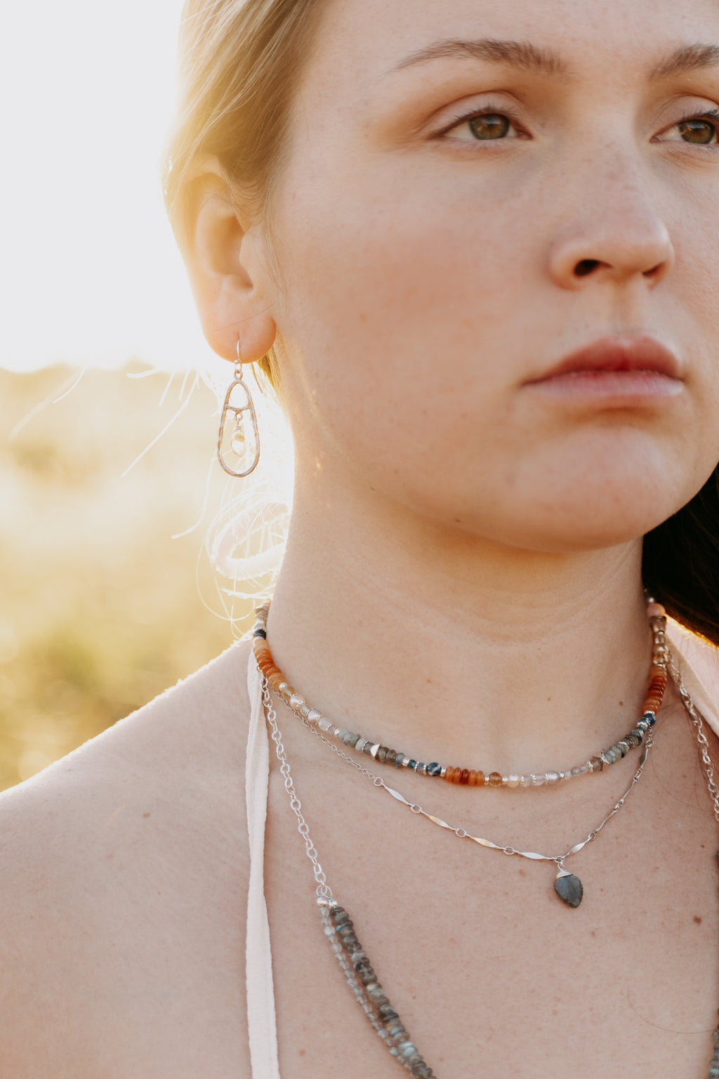 Sage & Sol - Labradorite Leaf Necklace