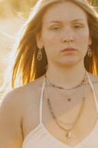Sage & Sol - Citrine Briolette Hammered Teardrop Earrings