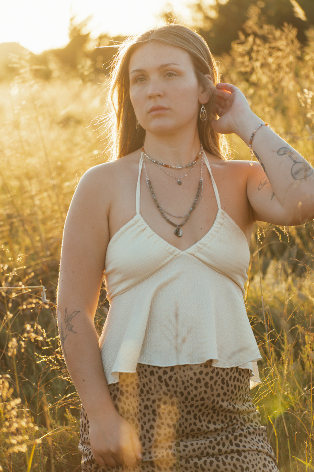 Sage & Sol - Citrine Briolette Hammered Teardrop Earrings