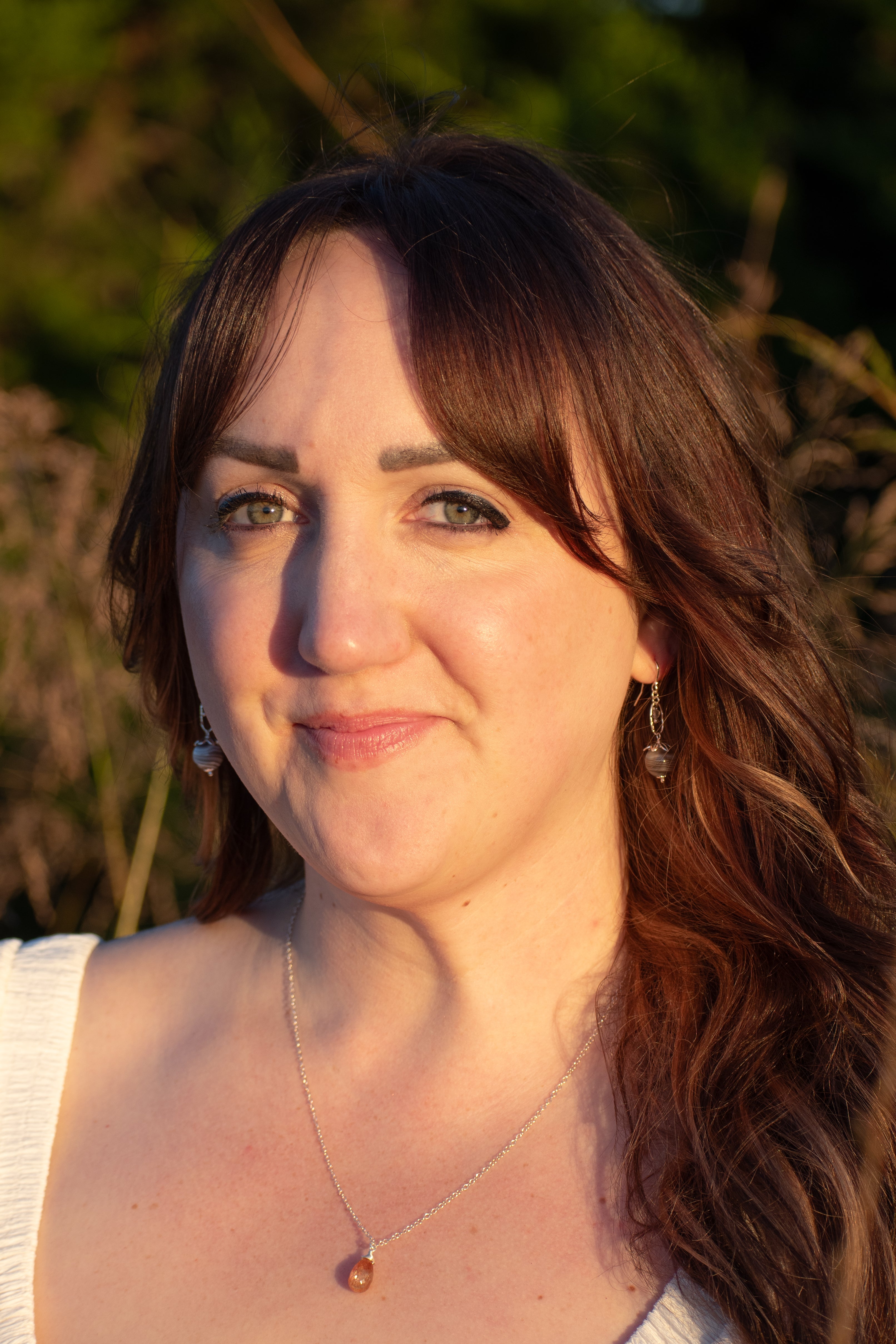 Simple Gem - Faceted Sunstone Drop Necklace