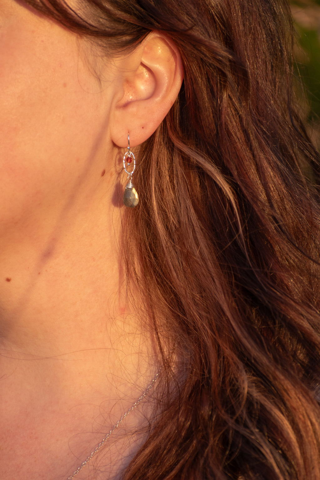Sage & Sol - Labradorite Briolette & Garnet Earrings