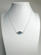 Simple Gem - Faceted Labradorite Eye Shaped Bezel Necklace