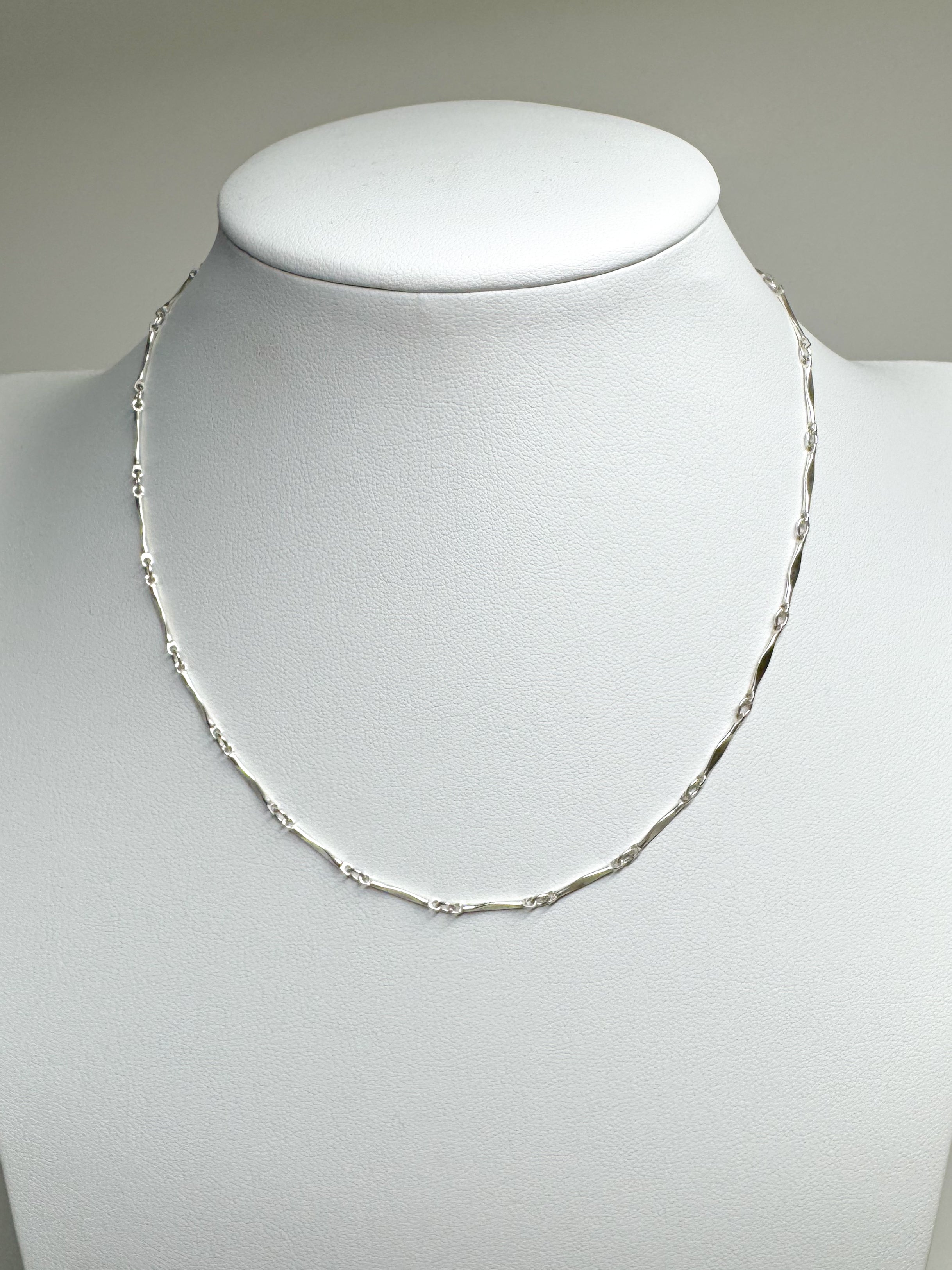 Simple Chain - Sterling Silver Fancy Chain - Flat Diamond