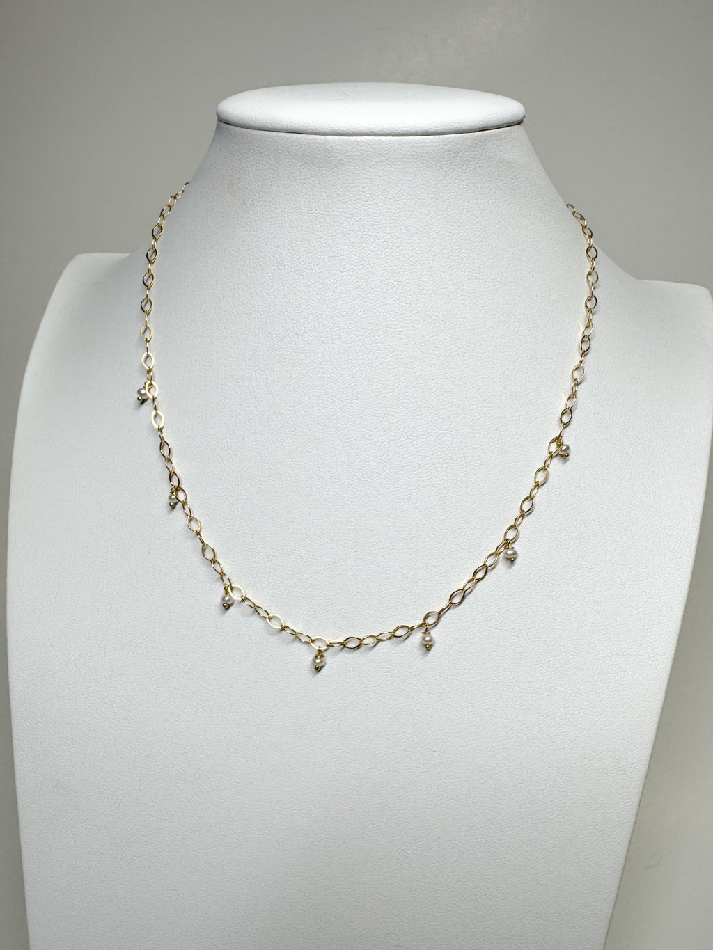 Sea of Light - Dainty Pearl Charm Style Necklace