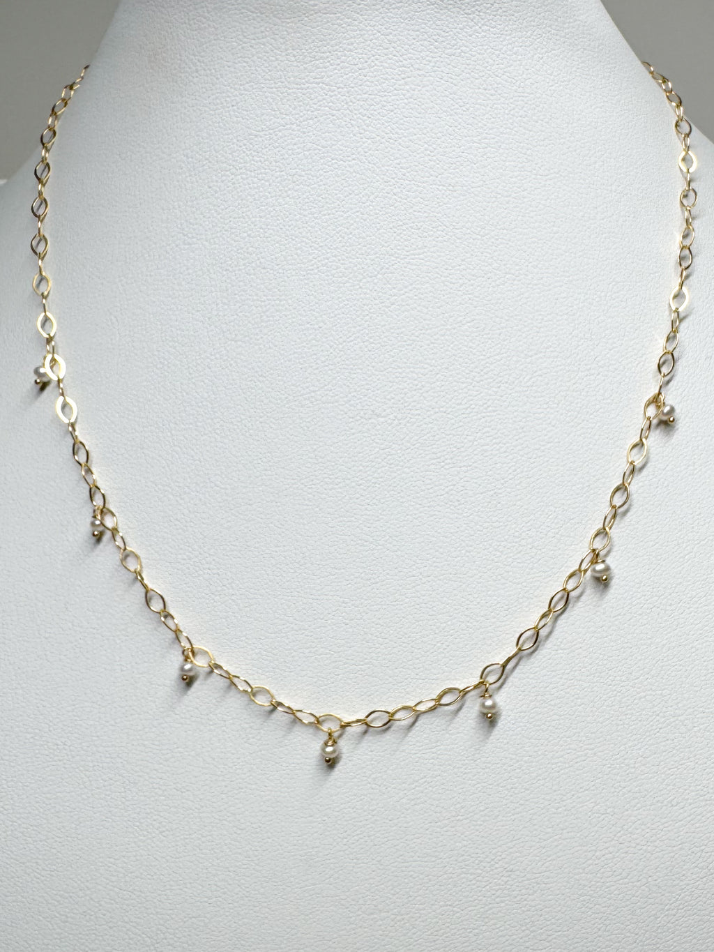 Sea of Light - Dainty Pearl Charm Style Necklace