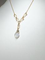 Sea of Light - Rainbow Moonstone, Aquamarine & Pearl Necklace
