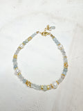 Sea of Light - Aquamarine, Pearl, Citrine Collage Bracelet
