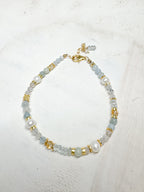 Sea of Light - Aquamarine, Pearl, Citrine Collage Bracelet